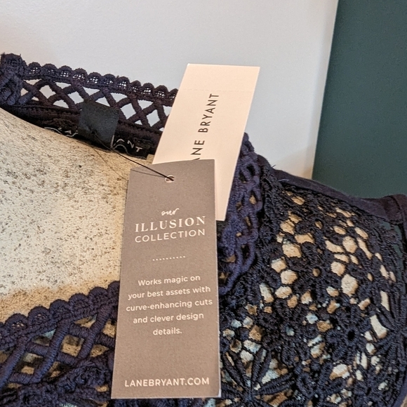 Embroidered blue cotton tank, Lane Bryant plus size 18/20 - Picture 13 of 16